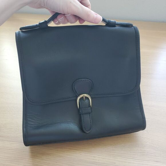 Vintage 90s Hunt Club Black Leather Purse - Picture 1 of 10
